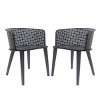 2pc Outdoor Patio Chairs, Powder-Coated Iron Frame with Cutout Design, Weather-Resistant Seating for Garden or Porch - Coolbibila - 2 of 4