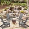 Folding Adirondack Chair Set Of 2,Wooden Outdoor Adirondack Chair With Armrests,All-Weather Adirondack Chair For Patio,Garden-Cuddlewood - 2 of 4
