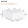 Modern Center Coffee Table with Tempered Glass Top, High-Gloss Center Table with LED Lights for Living Rooms and Small Spaces-The Pop Home - 3 of 4