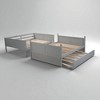 Full Over Full Bunk Bed with Twin Trundle, Convertible into 2 Beds, Solid Wood Frame with Slats, No Box Spring Needed - 3 of 4
