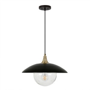 Hudson and Canal 14.5" Wide Pendant with Metal/Glass Shade - 1 of 4