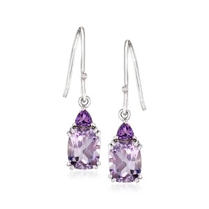 Ross-Simons 4.30 ct. t.w. Tonal Amethyst Drop Earrings in Sterling Silver - 1 of 3