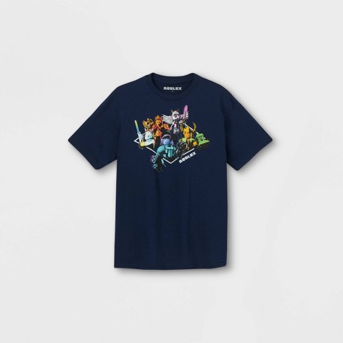 Boys Roblox Group On Short Sleeve Graphic T Shirt Navy Target - jurassic world t shirt roblox