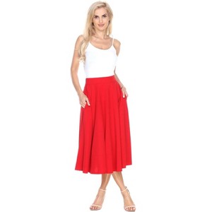 Women's Flared Midi Skirt with pockets - White Mark - 1 of 3