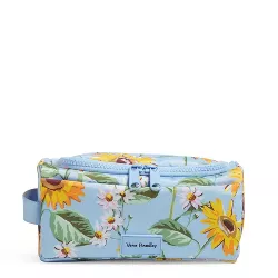 Vera Bradley Women's Recycled  Small Travel Cosmetic Bag Sunflower Sky