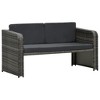 vidaXL Patio Lounge Set- 4 Piece, Powder-Coated Steel Frame, Poly Rattan, Anthracite Color, with Lift-up Coffee Table, Comfortable Cushions - 3 of 4