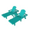 WestinTrends Malibu 3 Piece Adirondack Reclining Chaise Lounge With Arms & Wheels - 3 of 4