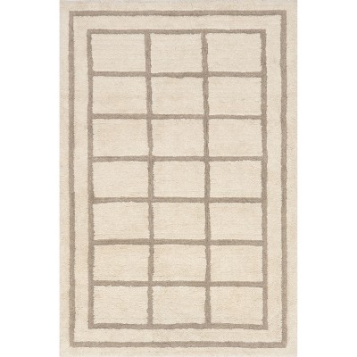 Nuloom Brynne Geometric Blocks Wool Machine Washable Indoor Area Rug