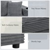 KTMBDW 86.5" Oversized Sofa Modular Couch with 2 USB Ports, 2 Pillows and 2 Cup Holders, Corduroy Loveseat Chaise Sofa for Living Room, Bedroom - 4 of 4
