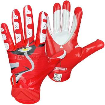 Battle Sports Clown23 Cloaked Adult Football Receiver Gloves - Red
