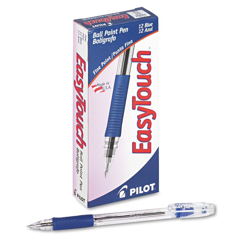 Pilot EasyTouch Ball Point Stick Pen Blue Ink .7mm Dozen 32002, 1 of 5