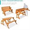 Tierra Garden 2 in 1 Convertible Picnic Table/Bench, Hemlock Hardwood, 54.33"L x 57.1"W x 27.56"H - 3 of 4
