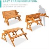 Tierra Garden 2 in 1 Convertible Picnic Table/Bench, Hemlock Hardwood, 54.33"L x 57.1"W x 27.56"H - image 3 of 4