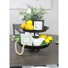 AuldHome Design Black Enamelware 2-Tier Tray; Rustic Vintage Style Decorative Serving Tray - 4 of 4