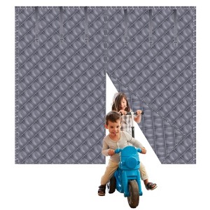 NewHome"16x7 FT Magnetic Thermal Insulated Garage Door Curtain for Winter, Windproof, Soundproof & Weatherproof"Grey - 1 of 4