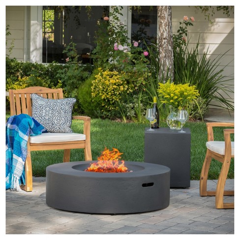 Aidan 39 25 Light Weight Concrete Gas Fire Pit Table With Tank