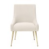 UNISOAR Dining Chair Velvet Upholstered Side Chair with Brushed Gold Leg - 4 of 4