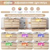 Garvee Modern Rattan Dresser with LED Lighting & Charging Station - 6 Drawer Storage Cabinet - 3 of 4