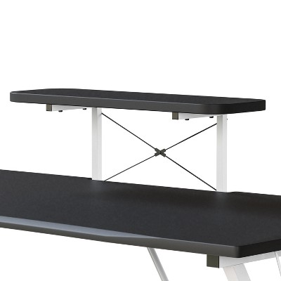 Mallot Dual-Screen Gaming Desk with Cup Holder & Headphone Hook - Black/White