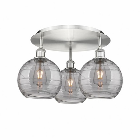 Innovations Lighting Athens Deco Swirl 3 - Light Flush Mount in  Satin Nickel - image 1 of 1