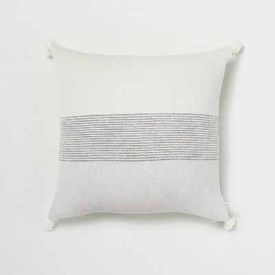 Photo 1 of 18" x 18" Mini Stripe Color Block Bed Pillow - Hearth & Hand™ with Magnolia