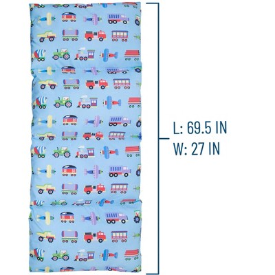Trains, Planes & Trucks Blue Cotton Polyester Kids Floor Pillow Lounger