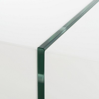 Jacob White Rectangular Glass Leg Modern Coffee Table