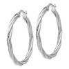 Black Bow Jewelry 3mm Polished Twisted Hoops in Sterling Silver, 36mm (1 3/8 in) - 2 of 4
