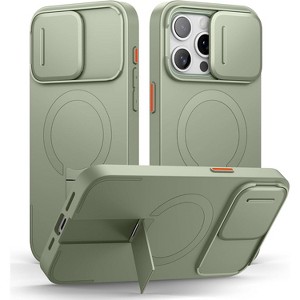 SURITCH for iPhone 15 Pro Max Case with Magnetic Camera Slide Cover and Adjustable Kickstand, Compatible with MagSafe, Shockproof Bumper Case - 1 of 1