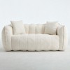 Loveseat Soft Bean Bag Chair High Resilience Foam Core Chenille Handle Armrests Square Recliner Gaming Reading TV Living Room - 4 of 4