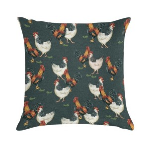 Chickens  Cafe Pattern Doodle Tea Pots Pillow Covers 18x18 Decorative Throw Pillows Soft Square Cushion Covers for Couch Sofa Bedroom - 1 of 1