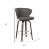 HomeRoots 26" Brown Faux Leather And Iron Swivel Low Back Counter Height Bar Chair - 3 of 4
