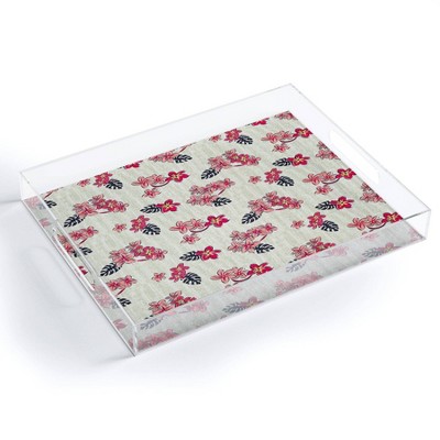 17" x 14" Acrylic Heather Dutton Frangipani Pink Punch Tray - society6