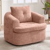 KWPZQEB 360° Swivel Sofa Chair, 36.6" Accent Barrel Chair with Dual-layer Cushion, Upholstered Modern Reading Chair for Living Room, Bedroom - 3 of 4