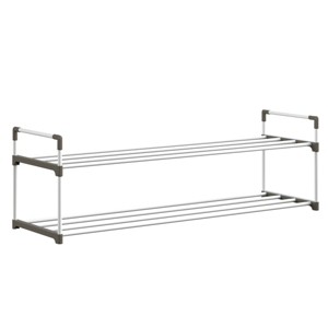 Home-Complete 2-Tier Shoe Rack for 10 Pairs, White - 1 of 4