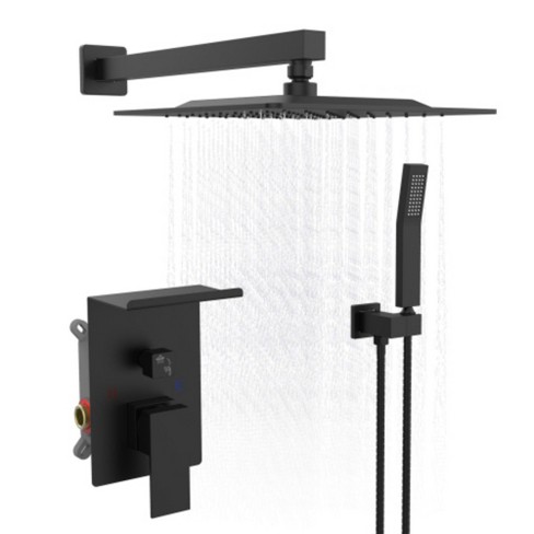 Luxury Wall-mounted Shower Set With High-pressure Square Shower Head ...