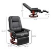 CIPACHO Faux  Leather lounge chair with footrest and armrest, Manual Swivel Recliner for living room, Black - 2 of 4