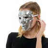 KBW Bedazzled Silver Mirror Face Mask Adult Costume Accessory - 2 of 4