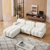 GlasFlength Sofas Modular Modular Sofa Bed Fabric, Suitable for Living Room, Bedroom, Apartment, White, 90.6"*33.5"*27.56" - 3 of 4
