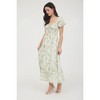 August Sky Women's Front Keyhole with Self Tie Floral Midi Dress - 3 of 4