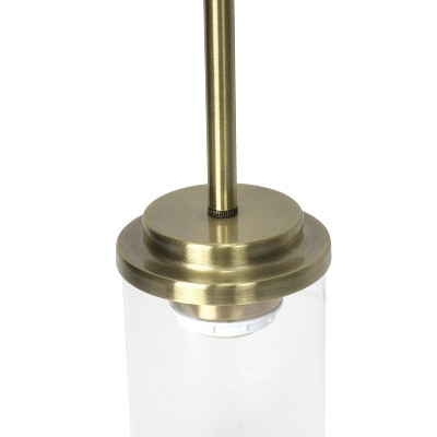 Elegant Farmhouse 53" Antique Brass & Clear Glass Pendant Light