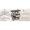 Syemin End Tables Rustic Style 3-Tier Narrow End Table with Storage Engineered Wood Side Table Sofa Side Table, Brown, 25.59"*11.81"*26.18" - 4 of 4
