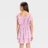 Girls' Floral Tiered Clip-Dot Chiffon Dress - Cat & Jack™ Lavender - 2 of 3
