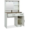 Okak Farmhouse Makeup Vanity with Mirror, Dressing Table Set with Adjustable Shelves,2 Drawers and Side Cabinet for Bedroom - 3 of 4