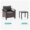Sonkuki 3 Pieces Patio Chairs & Side Table, PE Rattan Wicker Patio Furniture with Washable Cushion - 3 of 4