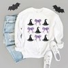 Simply Sage Market Women's Graphic Sweatshirt Coquette Purple Bow Witch Hat - 3 of 4