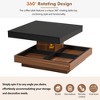 TIRAMISUBEST Modern Square 360¡ã Rotating Coffee Table with 3 Detachable Tray, 2-Tier Farmhouse Wood Center Table with Storage for Living Room - 4 of 4