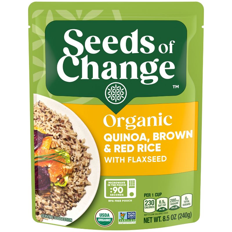 Seeds of Change Organic Quinoa, Brown &#38; Red Rice with Flaxseed Mix Microwavable Pouch - 8.5oz, 3 of 5