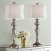 Regency Hill Alyson 32 3/4" Tall Large Traditional End Table Lamps Set of 2 Champagne Mercury Glass White Shade Living Room Bedroom Bedside Nightstand - 2 of 4