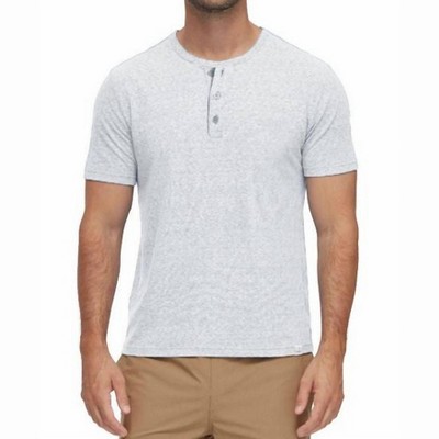 Men's Biscoe Ss Snowy Stripe Henley Shirt - Flags & Anthem